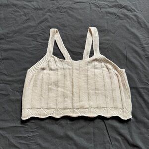 Cream Knit Crop Top